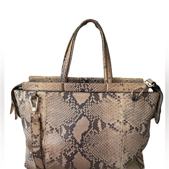 Furla Python Embossed Leather Top Zip Two Way Bag | COA - Picture 2 of 14